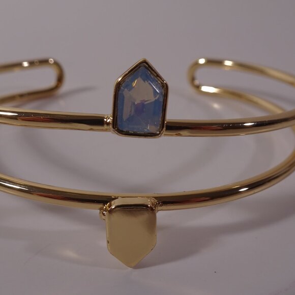 J.Crew Double Arche lapis and gold double Point Cuff Bracelet NWT 34 - Picture 16 of 16
